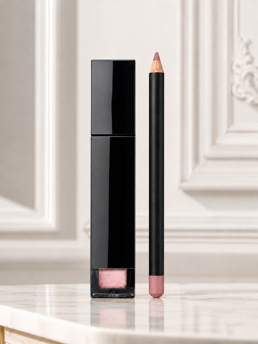 Wildflower Define + Shine Duo with nude lip liner and luminous gloss